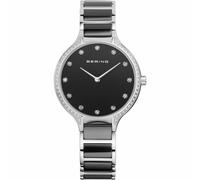 Bering Damen Armbanduhr Ceramic 34 mm Armband Edelstahlband mit Keramikelementen...