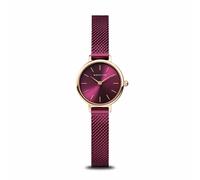 Bering Damen Armbanduhr classic Roségold mit Lila Milanaise Armband 11022-969