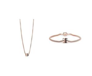 BERING Damen Donube Set | Halskette und Armband aus Edelstahl in Roségold