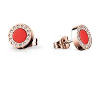 BERING Damen-Ohrstecker rund aus Edelstahl rosé rot 707-349-05