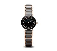 Bering Damen Quarz Uhr | Armbanduhr 22 mm Edelstahlgehäuse und Zifferblatt | Edelstahlband mit Keramikelementen | 5 ATM | 11422