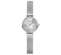 BERING Damen Quarz Uhr | Armbanduhr 22 mm silbernes Edelstahlgehäuse und weißes Zifferblatt | Milanaisearmband | Saphierglas | 3 ATM | 11022-004
