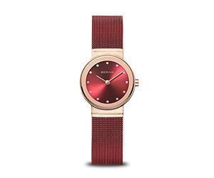 Bering Damen Quarz Uhr | Armbanduhr 26 mm Edelstahlgehäuse und Zifferblatt | Milanaisearmband | Saphierglas | 5 ATM | 10126