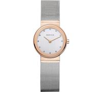 BERING Damen Quarz Uhr | Armbanduhr 26 mm roségoldenes Edelstahlgehäuse und silbernes Zifferblatt | Milanaisearmband | Saphierglas | 5 ATM | 10126-066