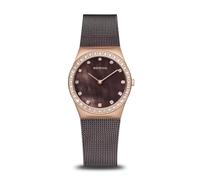 Bering Damen Quarz Uhr | Armbanduhr 30 mm Edelstahlgehäuse und Perlmutt Zifferblatt | Milanaisearmband | Saphierglas | 5 ATM | 12430