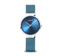 BERING Damenuhr Classic 14531-308 Edelstahl Saphirglas Quarz 5 ATM Silber/Blau One Size