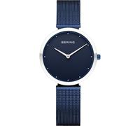 Bering Damen Quarz Uhr | Armbanduhr 32 mm Edelstahlgehäuse und Zifferblatt | Milanaisearmband | Saphierglas | 3 ATM | 18132