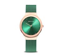 Bering Damen Quarz Uhr | Armbanduhr 34 mm Edelstahlgehäuse und Zifferblatt | Milanaisearmband | Saphierglas | 3 ATM | 12934