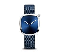 Bering Damen Quarz Uhr | Armbanduhr 34 mm Edelstahlgehäuse und Zifferblatt | Milanaisearmband | Saphierglas | 3 ATM | 18034