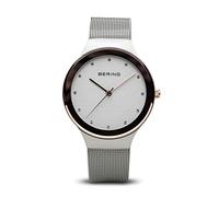 Bering Damen Quarz Uhr | Armbanduhr 34 mm Edelstahlgehäuse und Zifferblatt | Milanaisearmband | Saphierglas | 3 ATM | 12934