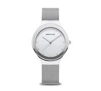 Bering Damen Quarz Uhr | Armbanduhr 34 mm Edelstahlgehäuse und Zifferblatt | Milanaisearmband | Saphierglas | 3 ATM | 12934