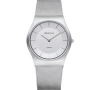 Bering Damen Quarz Uhr | Armbanduhr 35 mm Titangehäuse und Zifferblatt | Milanaisearmband | Saphierglas | 5 ATM | 11935
