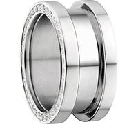 Bering Damen-Ring Außenring breit Edelstahl Zirkonia weiß Gr. 54 (17.2) - 525-17-74