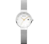 Bering Damen Solar Uhr | Armbanduhr 26 mm Edelstahlgehäuse und Zifferblatt | Milanaisearmband | Saphierglas | 5 ATM | 14426