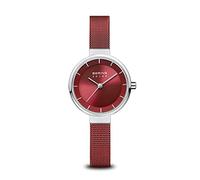 BERING Damen Solar Uhr | Armbanduhr 27 mm Edelstahlgehäuse und Sunray Zifferblatt | Milanaisearmband | Saphierglas | 5 ATM | 14627