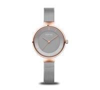 Bering Damen Solar Uhr | Armbanduhr 31 mm Edelstahlgehäuse und Zifferblatt | Milanaisearmband | Saphierglas | 5 ATM | 14631