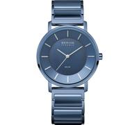 Bering Damen Solar Uhr | Armbanduhr 35 mm Edelstahlgehäuse und Zifferblatt | Edelstahlband mit Keramikelementen | 3 ATM | 19535