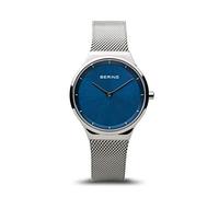 BERING Damen Uhr Quarz Movement - Classic Collection mit Edelstahl und Saphirglas 12131-XXX Armbandsuhren - 3 ATM, Silber/Blau