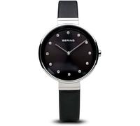 BERING Damen Uhr Quarz Movement - Classic Collection mit Satin und Saphirglas 12034-XXX Armbandsuhren - 3 ATM, Schwarz/Silber