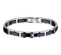 BERING Damenarmband aus Edelstahl in silber mit blauen ceramic link | 612-17-185
