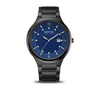 Bering Herren Armbanduhr 14442-727 Slim Solar Edelstahl schwarz