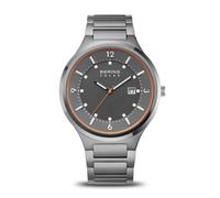 Bering Herren Armbanduhr 14442-777 Slim Solar Edelstahl grau