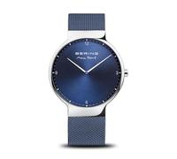 Bering Herren Quarz Uhr | Armbanduhr 40 mm Edelstahlgehäuse und Zifferblatt | Milanaisearmband | Saphierglas | 5 ATM | 15540