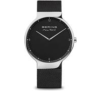Bering Herren Quarz Uhr | Armbanduhr 40 mm Edelstahlgehäuse und Zifferblatt | Milanaisearmband | Saphierglas | 5 ATM | 15540