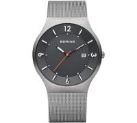 Bering Herren Quarz Uhr | Armbanduhr 40 mm Edelstahlgehäuse und Zifferblatt | Milanaisearmband | Saphierglas | 3 ATM