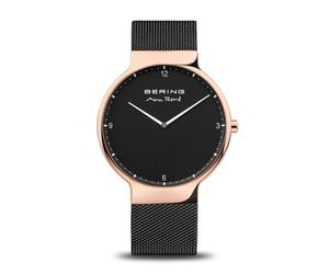 Bering Herren Quarz Uhr | Armbanduhr 40 mm Edelstahlgehäuse und Zifferblatt | Milanaisearmband | Saphierglas | 5 ATM | 15540