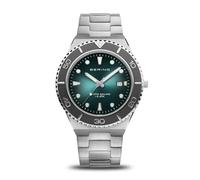 Bering Herren Quarz Uhr | Armbanduhr 43 mm Edelstahlgehäuse und Zifferblatt | Edelstahlband mit Edelstahlelementen | 10 ATM | 18940