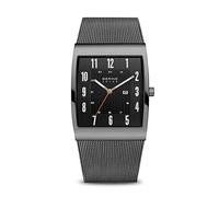 Bering Herren Solar Uhr | Armbanduhr 33 mm Edelstahlgehäuse und Zifferblatt | Milanaisearmband | Saphierglas | 3 ATM | 16433