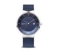 Bering Herren Solar Uhr | Armbanduhr 39 mm Edelstahlgehäuse und Zifferblatt | Milanaisearmband | Saphierglas | 5 ATM | 14639