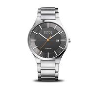 Bering Herren Solar Uhr | Armbanduhr 39 mm Titangehäuse und Zifferblatt | Titanband mit Titanelementen | 10 ATM | 15239