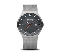 Bering Herren Solar Uhr | Armbanduhr 40 mm Edelstahlgehäuse und Zifferblatt | Milanaisearmband | Saphierglas | 5 ATM | 14440