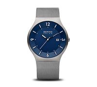 Bering Herren Solar Uhr | Armbanduhr 40 mm Edelstahlgehäuse und Zifferblatt | Milanaisearmband | Saphierglas | 5 ATM | 14440