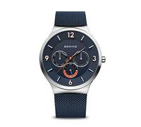 BERING Herren Uhr Quarz Movement - Classic Collection mit Edelstahl und Saphirglas 33441-XXX Armbandsuhren - 3 ATM, Blau/Silber