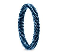 BERING Innenring schmal Edelstahl Mesh Milanaise eisblau 551-71-X1, Größe:8