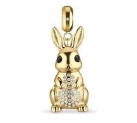 BERING PolarRabbit Anhänger Polarhase Edelstahl mit Zirkonia, Gold