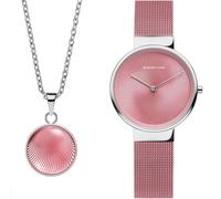 BERING Set Pink Shimmer Damenuhr & Halskette