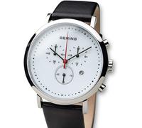 Bering Unisex Analog Quarz Classic Collection Armbanduhr mit Kalbsleder Armband ...