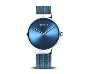 BERING Unisex Armbanduhr Classic silberfarben glänzend Edelstahl Armband und Sap...