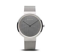 Bering Unisex Quarz Uhr | Armbanduhr 39 mm Edelstahlgehäuse und Zifferblatt | Milanaisearmband | Saphierglas | 5 ATM | 14539