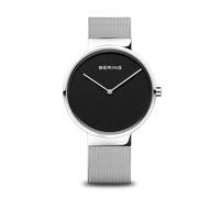Bering Unisex Quarz Uhr | Armbanduhr 39 mm Edelstahlgehäuse und Zifferblatt | Milanaisearmband | Saphierglas | 5 ATM | 14539