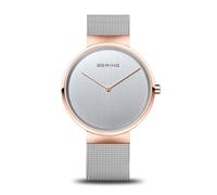 Bering Unisex Quarz Uhr | Armbanduhr 39 mm Edelstahlgehäuse und Zifferblatt | Milanaisearmband | Saphierglas | 5 ATM | 14539