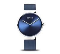Bering Unisex Quarz Uhr | Armbanduhr 39 mm Edelstahlgehäuse und Zifferblatt | Milanaisearmband | Saphierglas | 5 ATM | 14539
