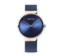 Bering Unisex Quarz Uhr | Armbanduhr 39 mm Edelstahlgehäuse und Zifferblatt | Milanaisearmband | Saphierglas | 5 ATM | 14539