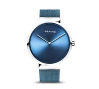 Bering Unisex Quarz Uhr | Armbanduhr 39 mm Edelstahlgehäuse und Zifferblatt | Milanaisearmband | Saphierglas | 5 ATM | 14539