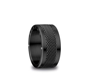 BERING Unisex Ring in schwarz - Arctic Symphony Collection aus Edelstahl - Arve 11