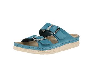 berkemann 01914 Verica Nubuk - Damen Pantolette - 348-Karibikblau für Damen, blau, Größe 40 EU / 6,5 UK
